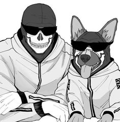 two dogs dressed up as baseball players with their faces painted white and wearing sunglasses, sitting next to each other