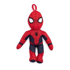 a spider - man stuffed animal is shown on a white background