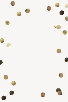 a white background with gold and black polka dots