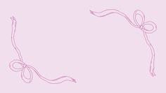 a line drawing of a bow on a pink background