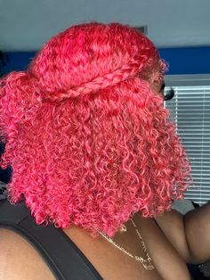 Medium Length Styles, Pink Curly Hair, Tout Rose, Candy Hair, Quick Natural Hair Styles