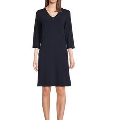 New, With Tags! Eileen Fisher Viscose Jersey Waistless Dress | Fluid, Body Skimming Knit Dress With A Touch Of Stretch | Size: Petite Small | Color: Midnight | 92% Viscose, 8% Spandexmachine Wash Cold, Lay Flat To Dry Long Pencil Dress, Midnight Color, Cowl Neck Shirt, Silk Tunic Dress, Eileen Fisher Dress, Linen Sundress, Knit Wrap Dress, Olive Dress, Black Silk Dress