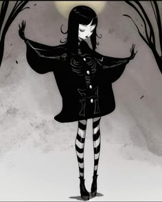 Black And White Goth Aesthetic, Goth Icons Aesthetic, Gothic Aesthetic Pfp, Vampire Sketch, Gothic Drawings, Creepy Cat, Goth Art, Gothic Girls