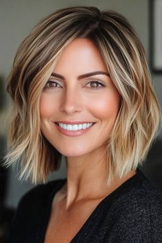 Save this pin for the best choppy bob hairstyles. This longer bob style combines precise lines with textured details. The blunt ends create a strong shape, while choppy layers add movement and lift. Stacked Shoulder Length Hair, Shoulder Length For Thick Hair, Choppy Bob Side Part, Straight Bobs For Fine Hair, Bob Cut Shoulder Length, Thick Hair Layered Bob, Long Bob No Layers, Above Shoulder Length Hairstyles, Fine Hair Color Ideas