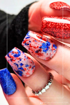 red white and blue nails Fourth Of July Party, Stunning Nail Designs