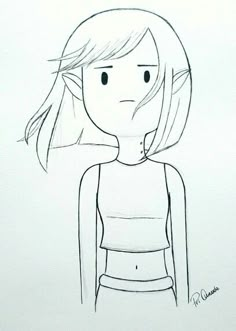 a drawing of a girl with her hair pulled back and eyes closed, looking to the side