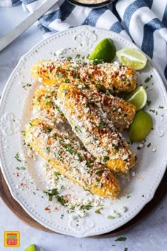 grilled corn on the cob with limes and parmesan cheese