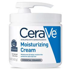 CeraVe Moisturizing Cream Normal to Dry Skin - 16oz, 453g. Cerave Moisturizing Cream, Body Lotion Cream, Moisturizing Face Cream, Cream For Dry Skin, Dry Skin Care, Moisturizing Cream, Moisturizer For Dry Skin, Cream Lotion, Daily Moisturizer