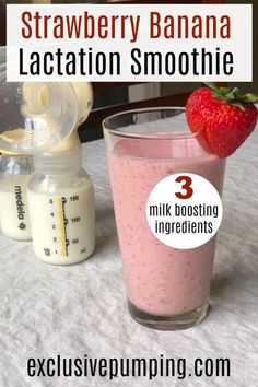 Need to pump more breast milk? This strawberry banana lactation smoothie is an easy, delicious breakfast that can help you quickly make more breast milk for your baby (and keep you full until lunch)! Click to make it or pin for later! #breastfeeding #lactationsmoothie #smoothie #exclusivepumping #amandaglenn Increase Milk Supply, Brewers Yeast, Milk Supply, Breastfeeding Tips