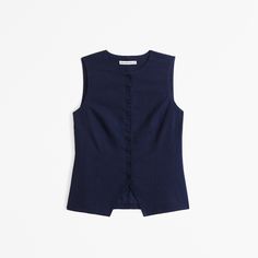 Slim-fitting vest top in our soft linen-blend fabric, featuring button-through detail and crew neckline. 2024 Fits, Work Fits, Winter Break, Pretty Clothes, Linen Women, Vest Top, Women's Tops, Christmas List, Womens Vest