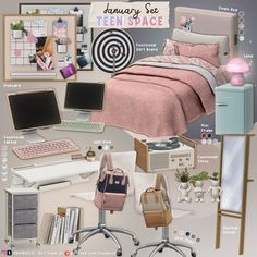 Jan 2024 Set 2 - Teen Space Sims Cc Furniture Bedroom Patreon, Sims 4 Cc Everyday Clutter, Ts4 Dorm Cc, Sims Four Cc Furniture, Sims 4 Furniture Bedroom, Sims4 Cc Office, University Cc Sims 4, Dorm Cc Sims 4, Sims 4 Cc Teenage