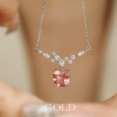 At our establishment, we take pride in guaranteeing the authenticity of every gemstone. Each piece of jewelry features natural stones sourced from the world's most renowned regions. Our rubies are procured from Mozambique and Sri Lanka, while our sapphires are exclusively from Sri Lanka. Our emeralds are sourced from Zambia and Colombia, with tourmalines and amethysts originating from Brazil. Additionally, our opals are from Australia and Ethiopia. Rest assured, all our gold is of the highest ca Pink Diamond Dainty Necklace, Dainty Pink Diamond Necklace, Exquisite Pink Necklace For Gift, Pink Sterling Silver Necklace For Formal Occasions, Pink Necklaces With Prong Setting For Gifts, Elegant Pink Birthstone Necklace, Elegant Tourmaline Pendant Jewelry, Pink Sterling Silver Necklace Fine Jewelry, Pink Tourmaline Jewelry With Prong Setting