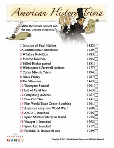 the american history trivia list