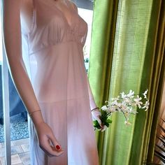 This Slip Is 100% Polyester And Is Elegant Enough To Double As A Nightgown. Trimmed In Lace, This Slip Is New And Has Never Been Worn. Nightgown Romantic, Sleeping Dress, Vintage Slip Dress, Midi Slip Dress, Lace Slip Dress, Nightgowns For Women, Lace Slip, Women's Nightgowns, Vintage Lingerie