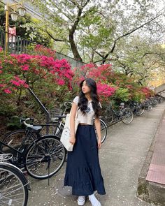 @yumekacake Tokyo Summer Outfits, Outfits For Japan, Modest Girly Outfits, Japan Outfits, Japan Outfit, Casual College Outfits, Everyday Fashion Outfits, Quick Outfits