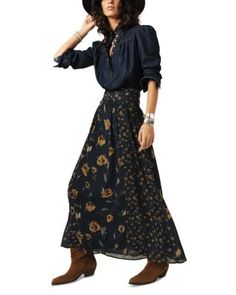 ba&sh Findy Maxi Skirt Boho Maxi Skirt, Spring High-waist Baggy Maxi Skirt, Flowy Black Bohemian Maxi Skirt, Black Bohemian Maxi Skirt With Gathered Detail, Bohemian Non-stretch Maxi Skirt, Slim Fit Skirts, Bohemian Tie-dye Spring Maxi Skirt, Fitted Skirt, White Skirts