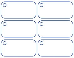 four blank tags with blue lines on the bottom and one in the middle, set against a white background