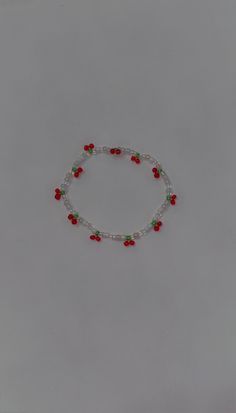 Cherry seed bead bracelet. White seed beads with custom cherries. Handmade. Stretchy seed bead bracelet Seed Bead Bracelets Cherry, Cherry Seed Bead, Cherry Bracelet, Seed Bead Bracelet, Diy Bracelet Designs, Bead Bracelets, Cute Diys, Seed Bead Bracelets, Diy Bracelet