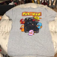 Brand New Without Tags Grey Pac-Man Tee Size Medium - Sku 1978 Pac Man Birthday Tshirt, Pac Man, Mens Tees, Tee Shirts, Mens Shirts, Size Medium, Brand New, Tags, Grey