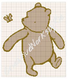 a cross stitch pattern of a teddy bear