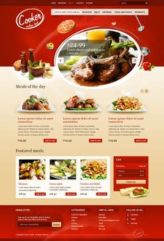 the website design for cook's restaurant