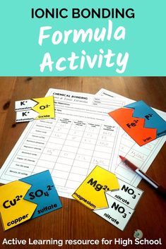 an activity for kids to practice the formula and properties of matter in their homeschool