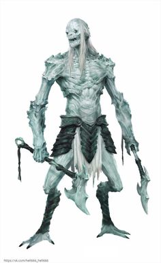 Ice Demon Art, Ice Zombie, Ice Demon, Ice Monster, Fantasy Wizard, Rpg Horror, D D Monsters, White Walker, Heroic Fantasy