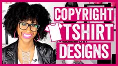 a woman wearing glasses and a leather jacket with the words copyright tshirt designs