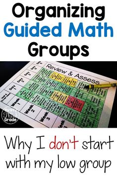 a close up of a book cover with words on it and the title, organizing guided math groups why i don't start with my low group