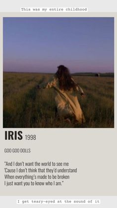 an image of a woman in a field with the caption iris 1908 and god's dolls