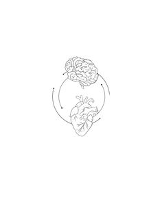 a drawing of the heart and brain in a circle