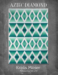 Aztec Diamond Downloadable Pattern by Krista Moser, The Quilted Life Quilt Tricks, Basic Quilting, Diamond Quilts, Geometric Quilts, Southwest Quilts, Quilting Table, Triangle Ruler, Basic Quilt, Quilt Modernen