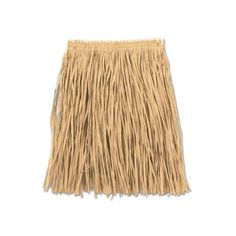 a long, tan grass skirt on a white background