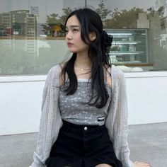 Saranghoe korea summer tracy sumin lifestyle fashion Saranghoe Tracy Bedroom, Korea Summer Fashion, Academia Fashion, Trendy Fits, Green Mini Skirt, Style Inspiration Spring