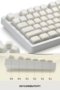 an image of a keyboard with keycaps and numbers on the bottom half side