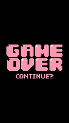 the title for game over is shown in pink