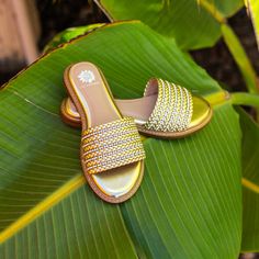 Get ready for compliments with these LASKY slide sandals! The one-band slide features supple faux leather braids with inset rhinestones for instant glam. The wrapped insole, crafted with our Signature Yellow Box High Rebound EVA, makes them perfect for all-day wear. Toe: almond Heel Height: 1 inch Platform Height: 0.75 inches Materials: leather Insole: Yellow Box High Rebound EVA Outsole: rubber Yellow Box Shoes, Mule Sneakers, Most Comfortable Shoes, Sandals Wedges, Sandals Flats, Heels & Wedges, Tick Tock, Flats For Sale, Sandals For Sale