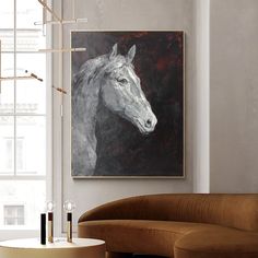 Horse Portrait Painting black and white horse Art Paintings Of Horses Heads White Horse Portrait, Horse Portrait Painting, Black And White Horse, Painted Horses, Elegant Artwork, Portrait Oil Painting, Horse Portrait, Majestic Horse, Linen Canvas