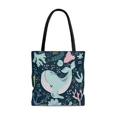 Beach Tote Bag Whale Under the Sea AOP | eBay