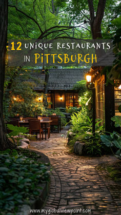 A charming, cozy outdoor dining area at a unique restaurant in Pittsburgh, surrounded by lush greenery and warm lighting, creating an inviting ambiance for a delightful dining experience. Restaurants In Pittsburgh Pa, Places To Eat In Pittsburgh Pa, Living In Pittsburgh, Things To Do In Pittsburgh Pa, Pittsburgh Aesthetic, Pittsburgh Breweries, Mount Washington Pittsburgh, Pennsylvania Bucket List, Pittsburgh Travel