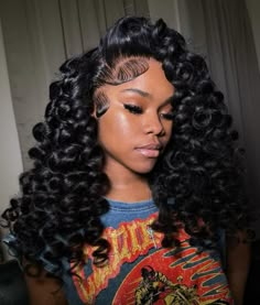 Birthday Photo Shoot Hairstyles, Side Part Wand Curls Wig, Birthday Vacation Hairstyles For Black Women, Side Part Quick Weave Wand Curls, Two Braids Curly Hair Wig, Deep Wave Wig With Wand Curls, Rod Curls On Wig, Sew In With Crimps Middle Part, Deep Wavy Hairstyles For Black Women