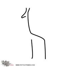 a line drawing of a giraffe's head and neck