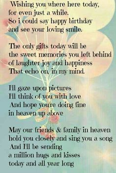 a poem with balloons floating in the air and some words written below it that say, wishing you were here today