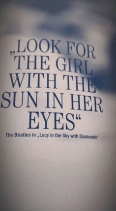 an advertisement for the beatles's album look for the girl with the sun in her eyes