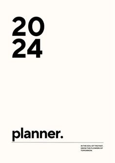 a black and white poster with the words planner