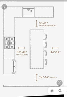 the kitchen layout is shown with measurements