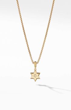 David Yurman Star of David Pendant in 18K Yellow Gold with Diamonds Baguette Diamond Necklace, Diamond Circle Necklace, Delicate Choker, Dainty Diamond Necklace, Star David, Jewish Jewelry, Star Of David Pendant, Circle Diamond, Gold Diamond Necklace