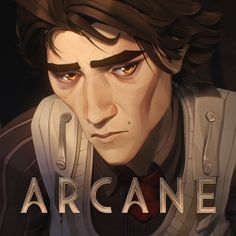 the cover to arcane, with an image of a man wearing a suit and tie