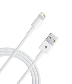 the white usb cable is plugged into an iphone charger