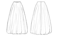 the front and back view of a skirt with pleating at the bottom, on a white background